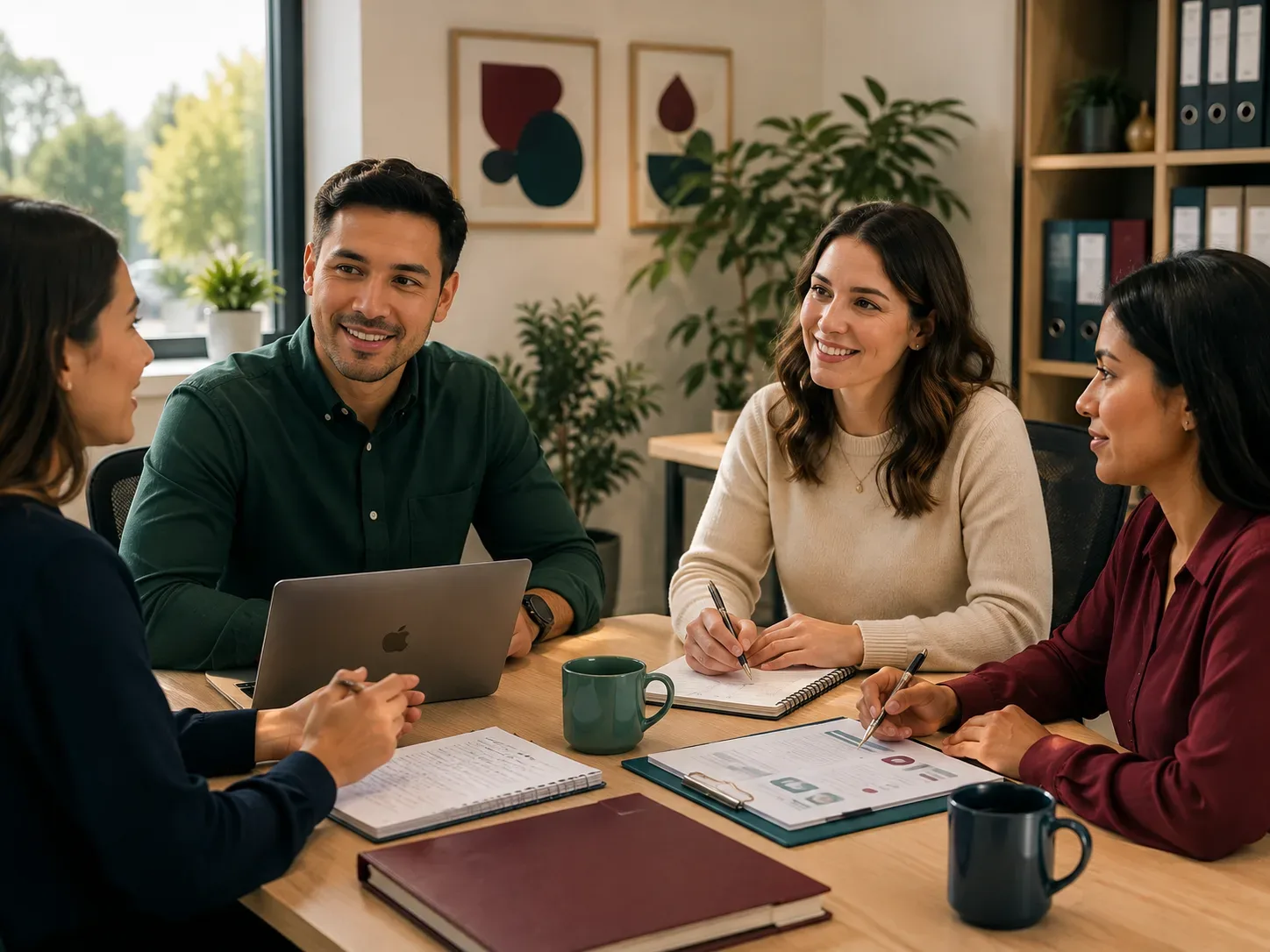 Profesionales revisando juntos un flujo administrativo